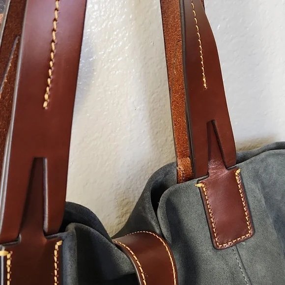 Dooney & Bourke Hunter Green Suede and Leather tote - Picture 6 of 16